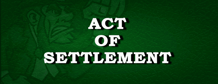 Restoration Act Of Settlement In 1662