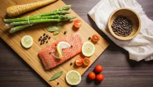 Ingredients for baked salmon recipe